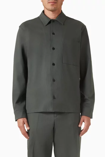 قميص بنمط جاكيت سادومان جو مزيج قطن