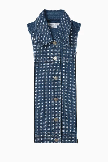 Slate Rhinestone Dickey in Denim