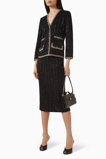 Corbin Midi Skirt in Tweed