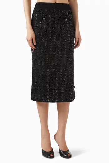 Corbin Midi Skirt in Tweed