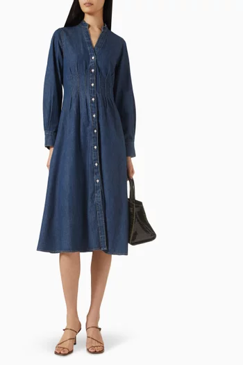 Arcadia Midi Shirtdress in Denim