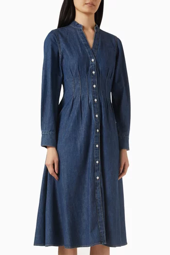 Arcadia Midi Shirtdress in Denim