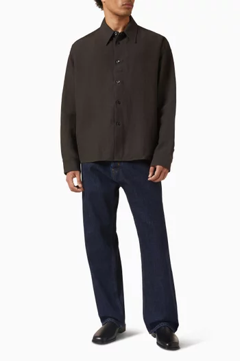 Check-print Shirt in Cotton Blend