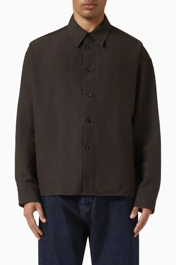 Check-print Shirt in Cotton Blend