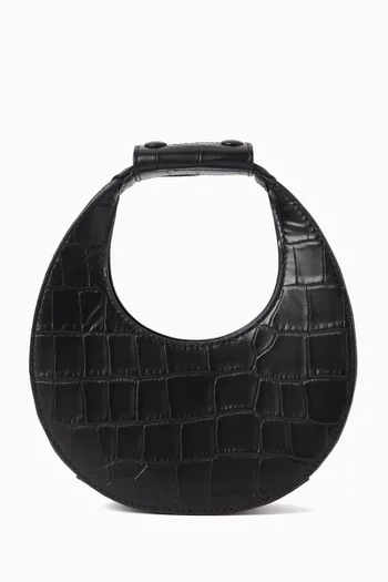 Mini Good Night Moon Bag in Croc-embossed Leather