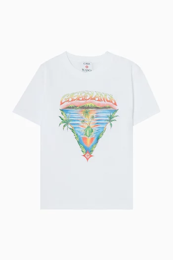 تي شيرت بنقشة مثلثات قطن