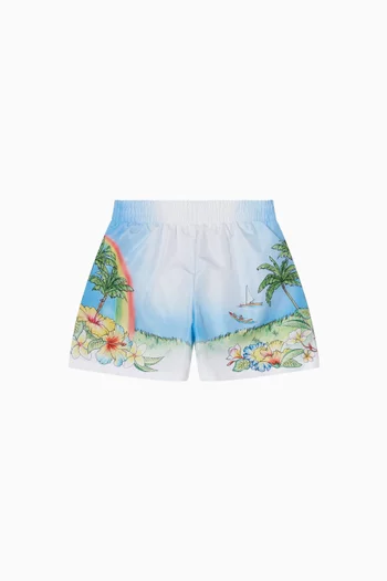 Aloha Printed Swim Shorts