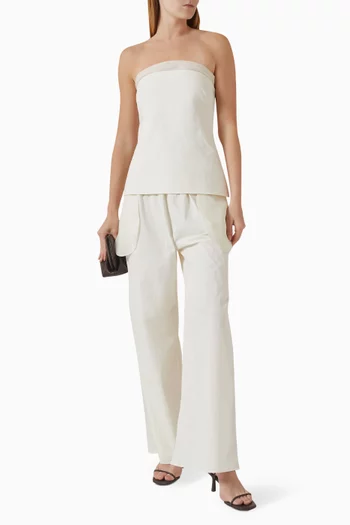 بلوزة تايلا بلا حمالات مزيج حرير