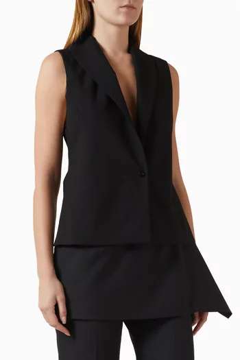 بلوزة ليجي بحافة مقوسة في الخلف مزيج كوبرا رايون