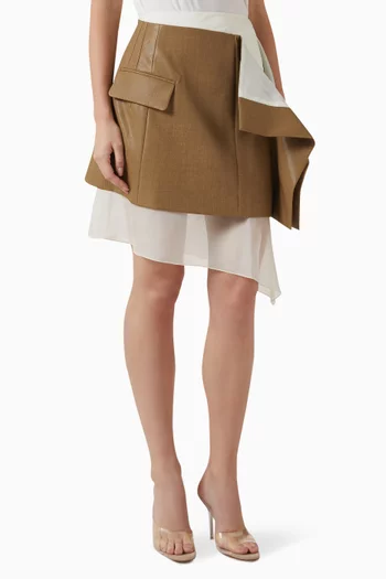 تنورة أوري متعددة الطبقات ودرابيه مزيج كوبرا ورايون