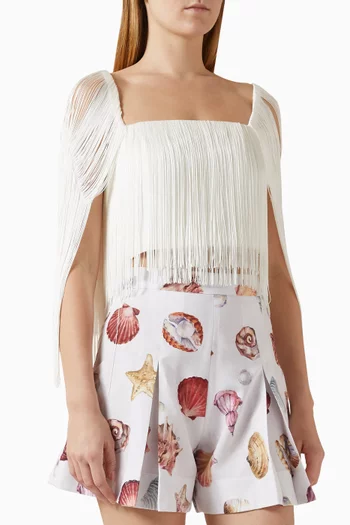 Delta Fringed Cropped Top