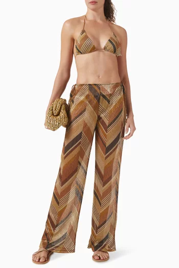 Ollie Chevron Pants in Lurex