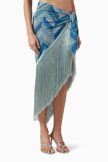 باريو بازتون بنقشة خطوط شيفرون متعرجة وشرّابات لوركس