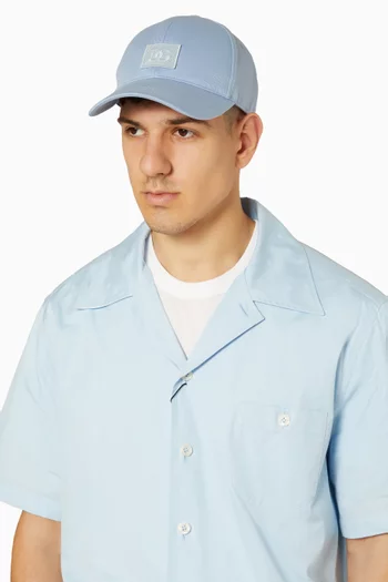 Logo-patch Cap in Cotton Gabardine