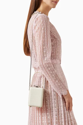 Micro Top-handle Bag in Croc-embossed Leather