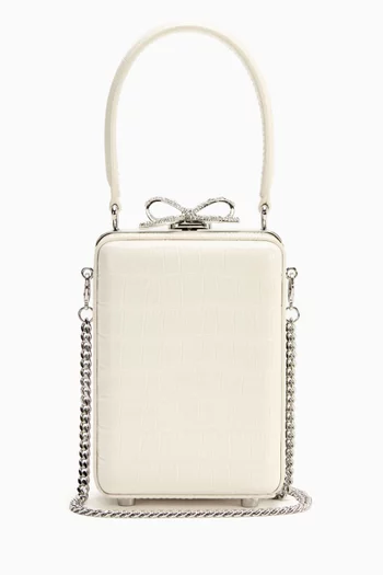 Micro Top-handle Bag in Croc-embossed Leather