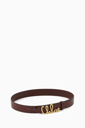 حزام بشعار الماركة جلد