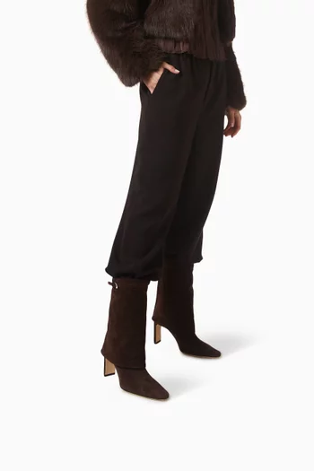 Wally 90 Foldover Boots in Suede