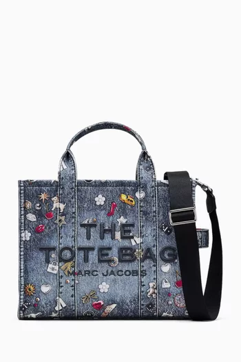 حقيبة يد متوسطة بنقشة ترومب لويل مزينة بحلي قنب