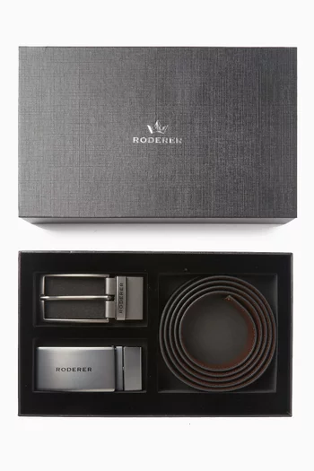 حزام فيرتوسو بوجهين جلد إيطالي