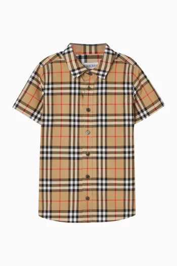 Owen Check-print Shirt in Cotton