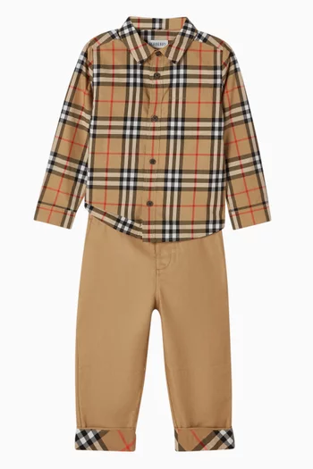 قميص بنقشة مربعات قطن