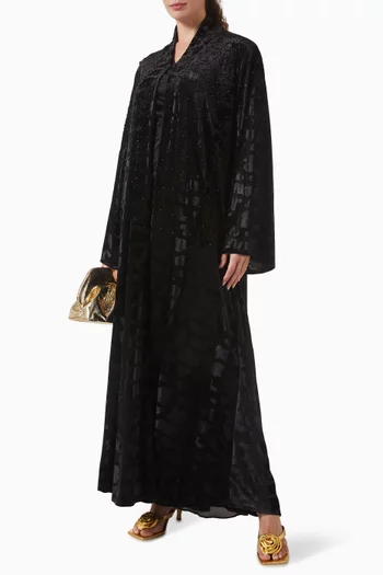 Embellished Abaya in Velvet