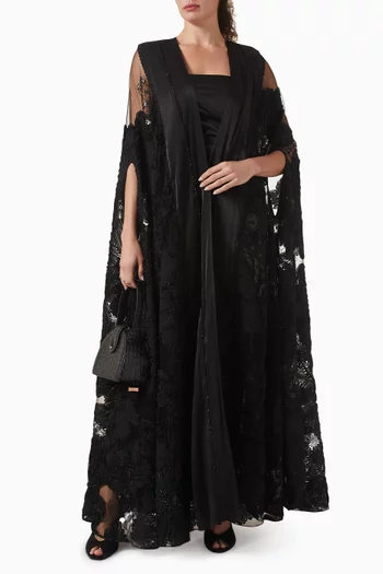 Embellished Abaya in Organza