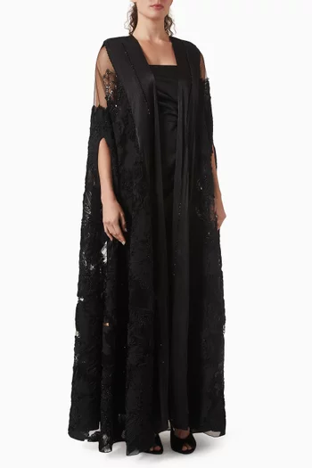 Embellished Abaya in Organza