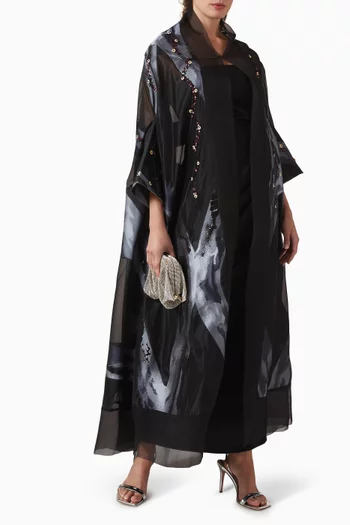 Embellished Abaya in Organza