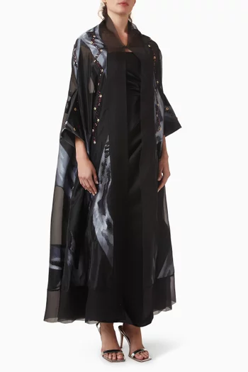 Embellished Abaya in Organza