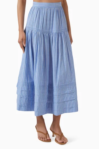 Sebastiane Striped Maxi Skirt in Cotton