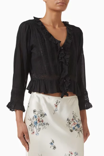 Eldoris Ruffled Top in Cotton