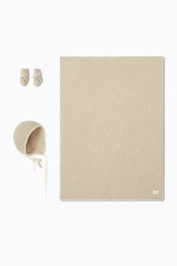 طقم هدايا بطانية وقبعة وحذاء بوت كشمير