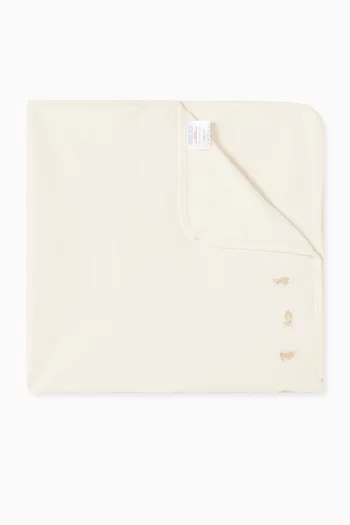 بطانية مطرزة بأرنب صوف 