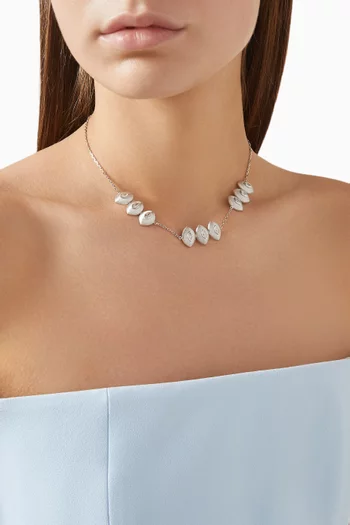 Roma Marquis Multi-Diamond Necklace in 18kt White Gold