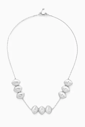 Roma Marquis Multi-Diamond Necklace in 18kt White Gold