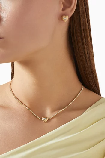 Heart Diamond Pendant Necklace in 18kt Yellow Gold