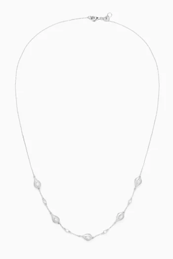 Roma Diamond Necklace in 18kt White Gold