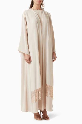 طقم عباية بحافة مطرزة