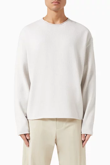 Melange Pullover Sweater in Cotton-blend