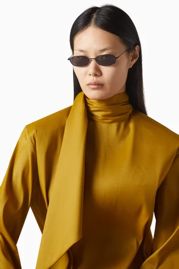 نظارة شمسية نيكلاوس بإطار مستطيل ستانلس ستيل