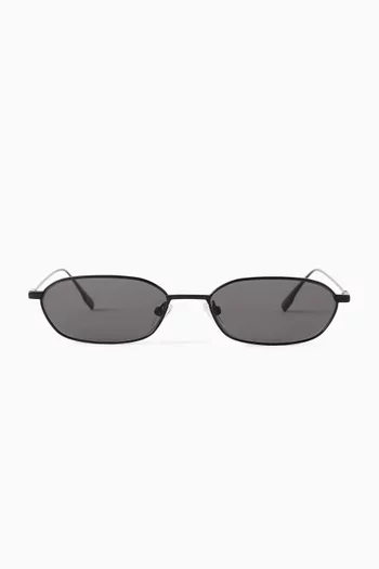 Niklaus Rectangle Sunglasses in Stainless Steel