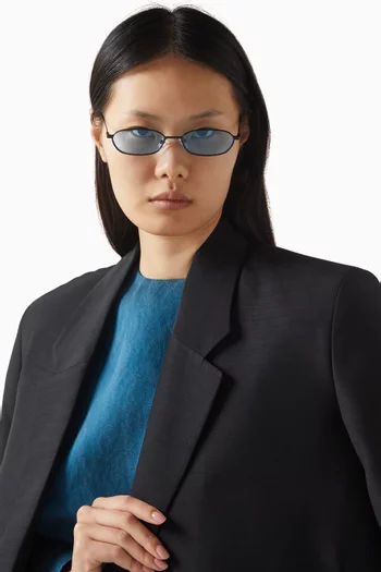 نظارة شمسية نيكلاوس بإطار مستطيل ستانلس ستيل