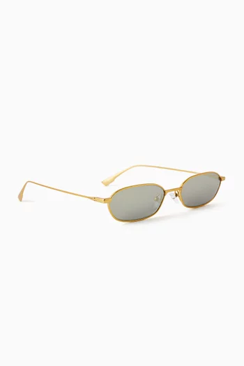 Niklaus Rectangle Sunglasses in Stainless Steel