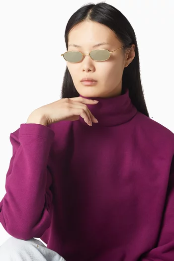 نظارة شمسية نيكلاوس بإطار مستطيل ستانلس ستيل