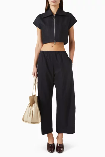 Robin Striped Cropped Top in Wool-blend