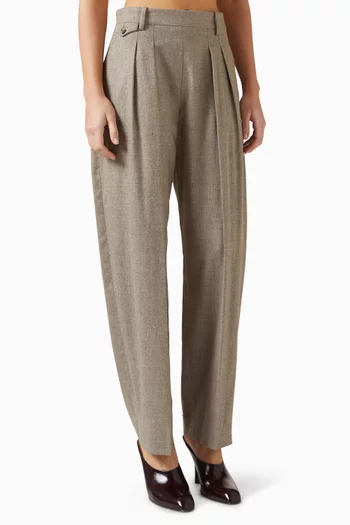 Dugan Barrel-leg Pants in Crepe