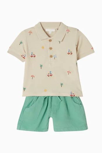 Relaxed Shorts in Linen-blend