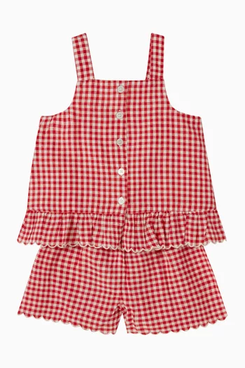Scalloped Gingham Set